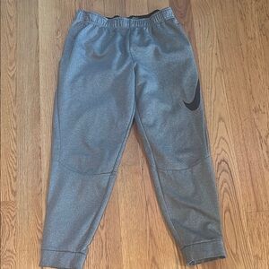 Nike Gray Sweatpants Elastic Waistband Tapered Legs